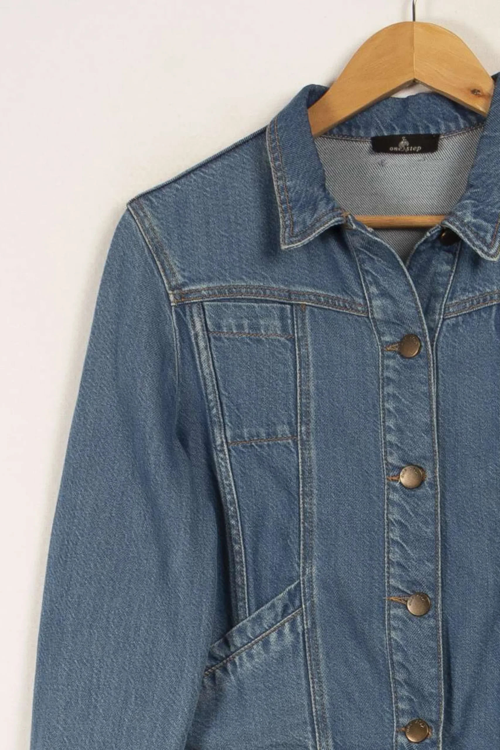 Store One Step Veste en jean e - Taille S/36 Bleu