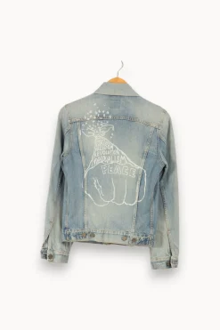 New Levi's Veste en jean e avec dessin - Taille S/36 Bleu