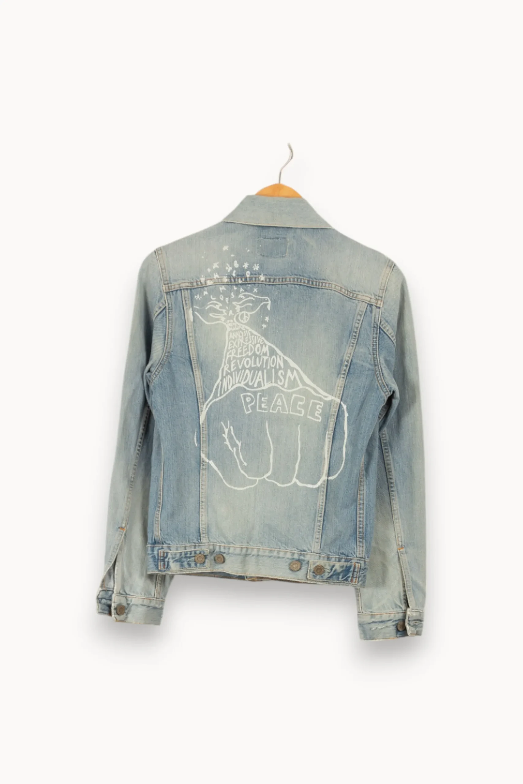 New Levi's Veste en jean e avec dessin - Taille S/36 Bleu