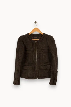 Fashion Maje Veste en tweed e - Taille S/36 Vert