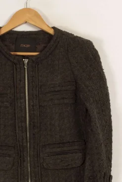 Fashion Maje Veste en tweed e - Taille S/36 Vert