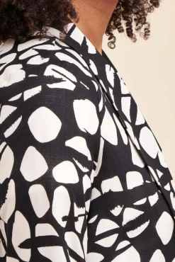 Cheap La Fée Maraboutée Veste fluide imprimée en viscose flammée - 36 Noir