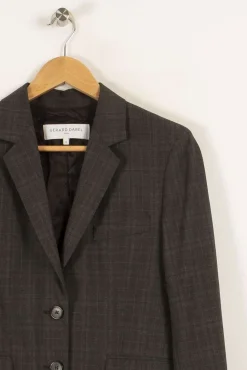 Shop Gerard Darel Veste e à carreaux - Taille S/36 Gris