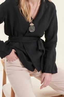 Best Sale La Fée Maraboutée Veste tailleur e en lin - XS/34 Noir